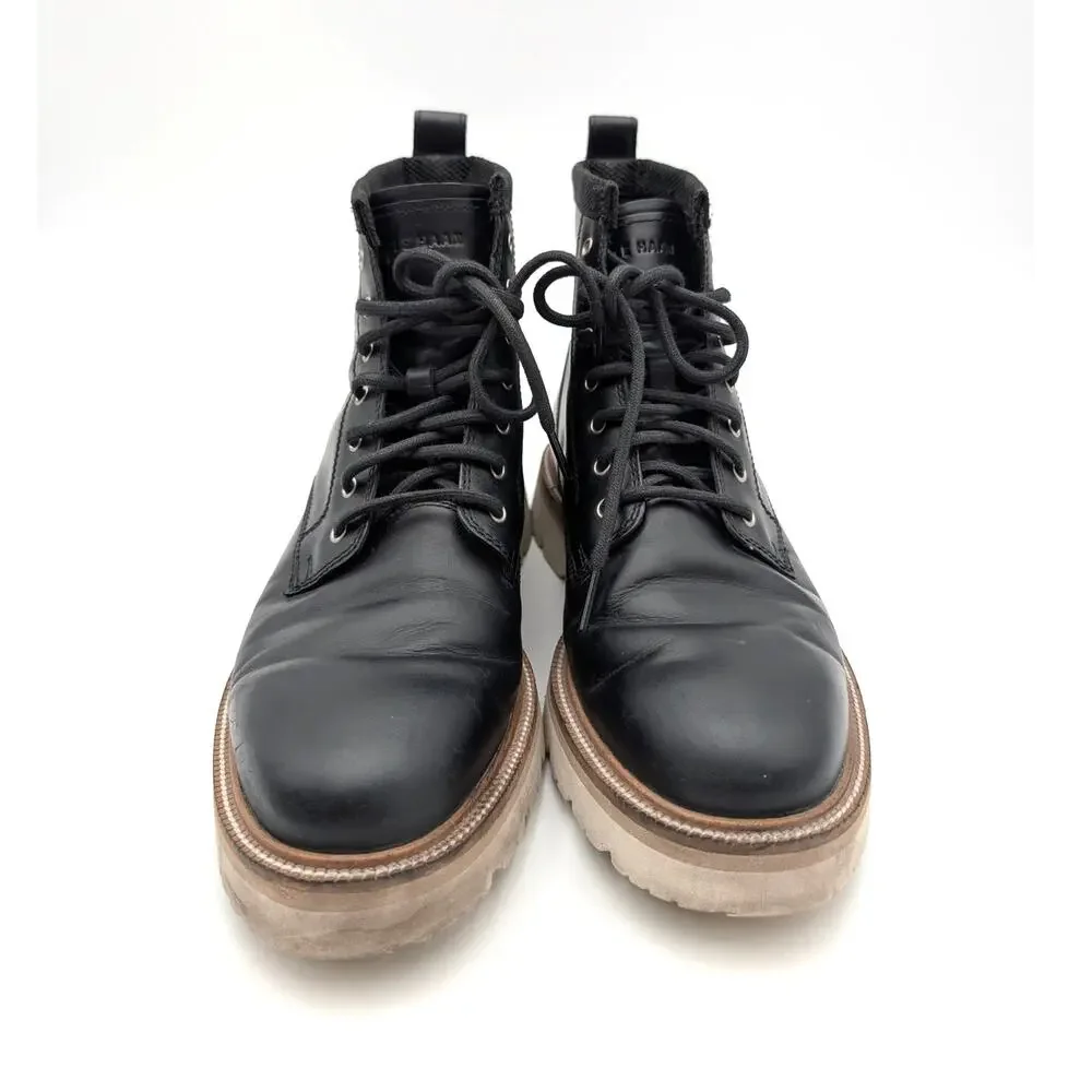 Cole Haan American Classic Waterproof Plain Toe Boot Mens Black Sz US7.5M EU40.5